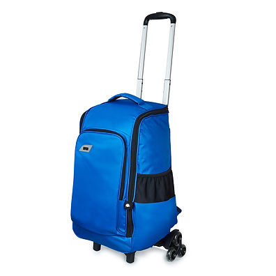 Meeco Trolley Back Pack Bag With 3 Wheels Blue BAG TBP B2