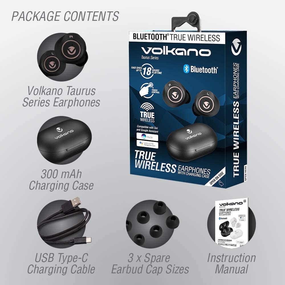 Volkano Taurus Series True Wireless Earphones with Charging