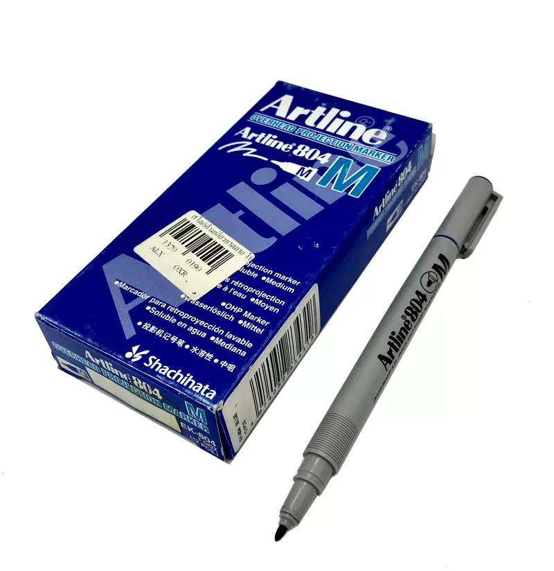 Artline EK 804 Black Medium Point Non-Permanent Overhead Projection Marker 1.0mm - Box of 12 - 41-4074-01